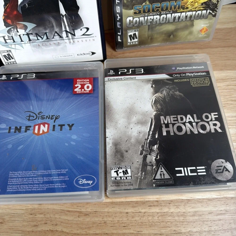 PS2 & PS3 Video Game Lot of 6 - Hitman 2, Red Faction, Medal Of Honor, Socom